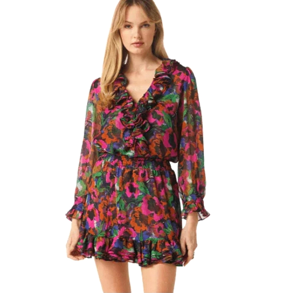 MISA LA Florence top in Jewel tone Flora, NWT, XS, msrp $275